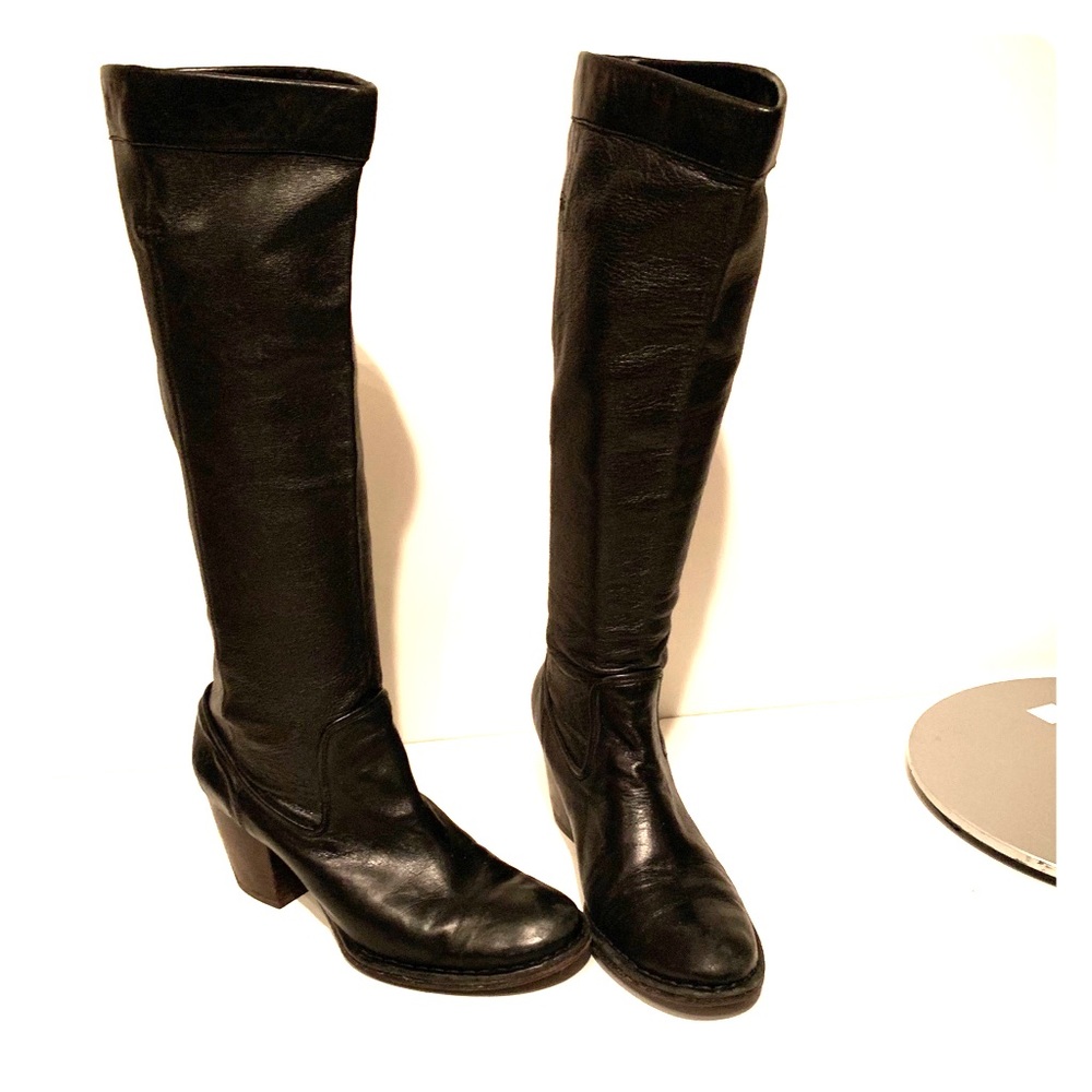 Frye tall black leather boots